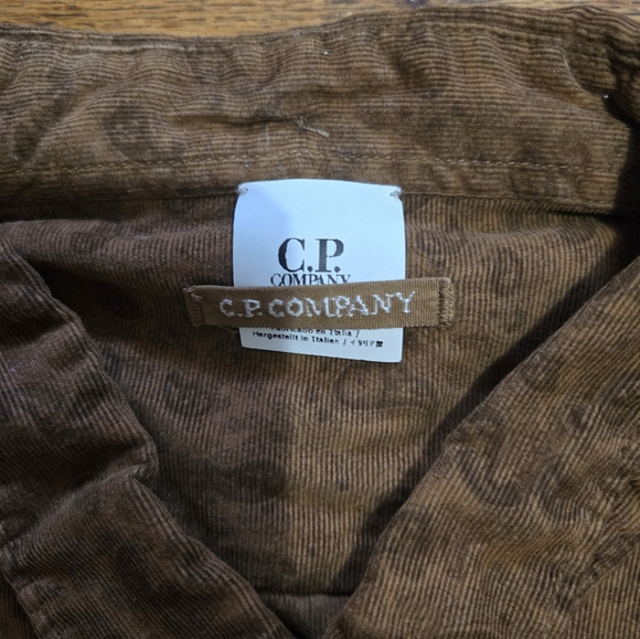 CP Company L/XL Paisley Corduroy Dress Brown Button Up Shirt - Picture 2 of 8